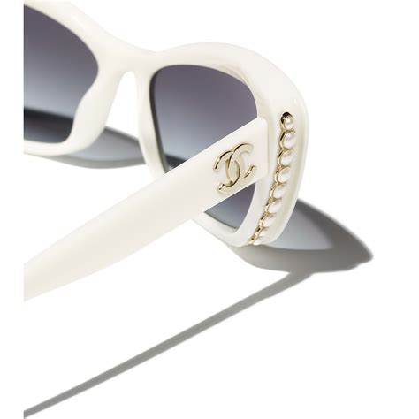 chanel oversized sunglasses womens|Chanel sunglasses with white trim.